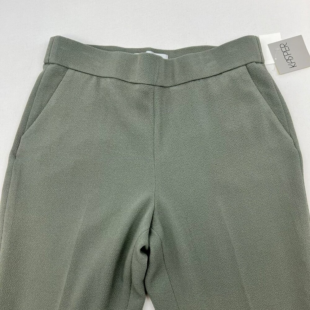 Kasper Women’s Textured Dress Pants High Rise Sea Stone Size Medium New - Picture 3 of 10